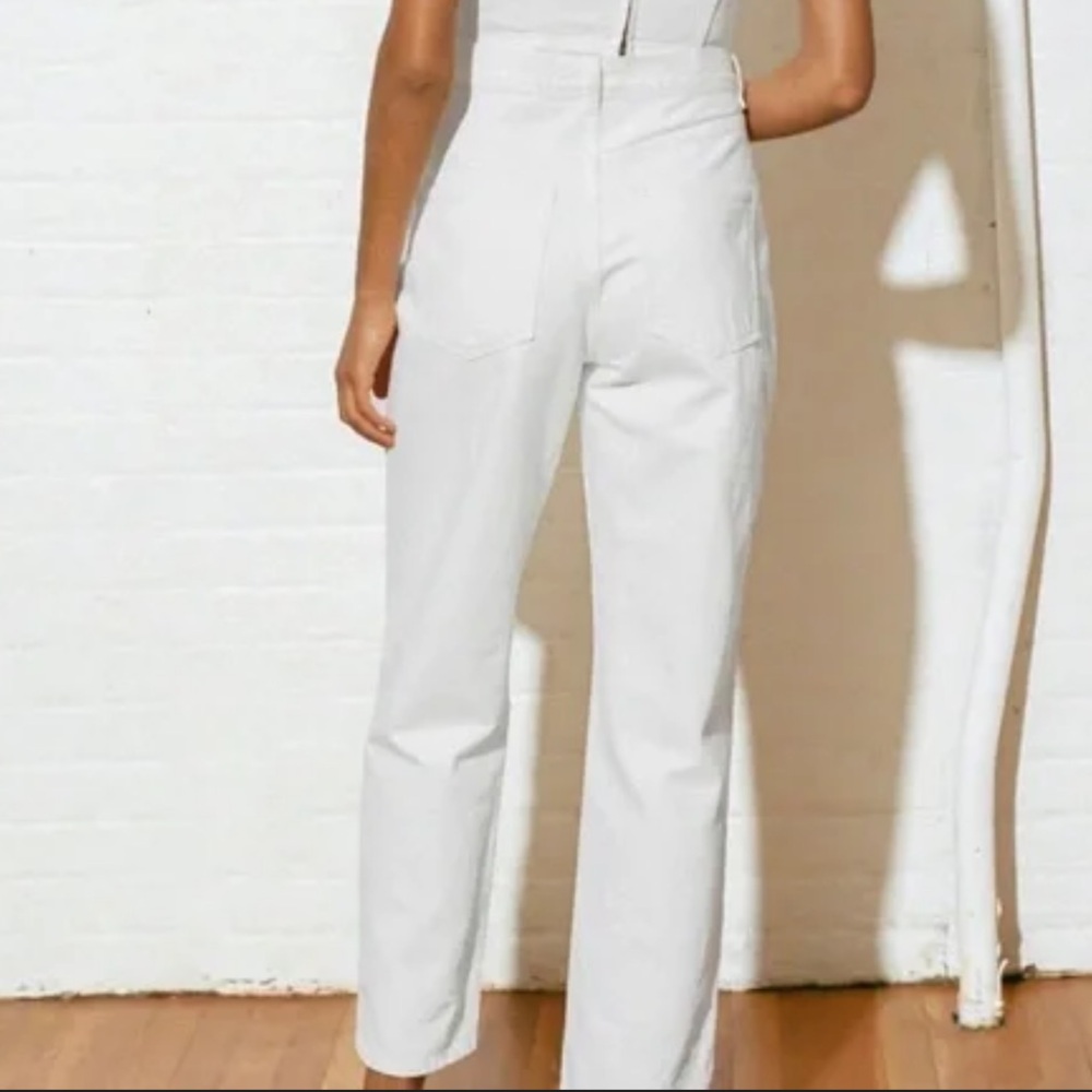 NWT Mara Hoffman Georgina white wide Straight Leg Jeans Size 10-12 - Picture 3 of 13